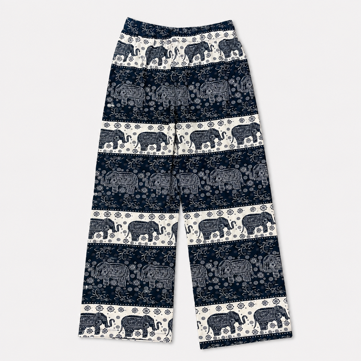 Navy Classic Elephant Print Pants